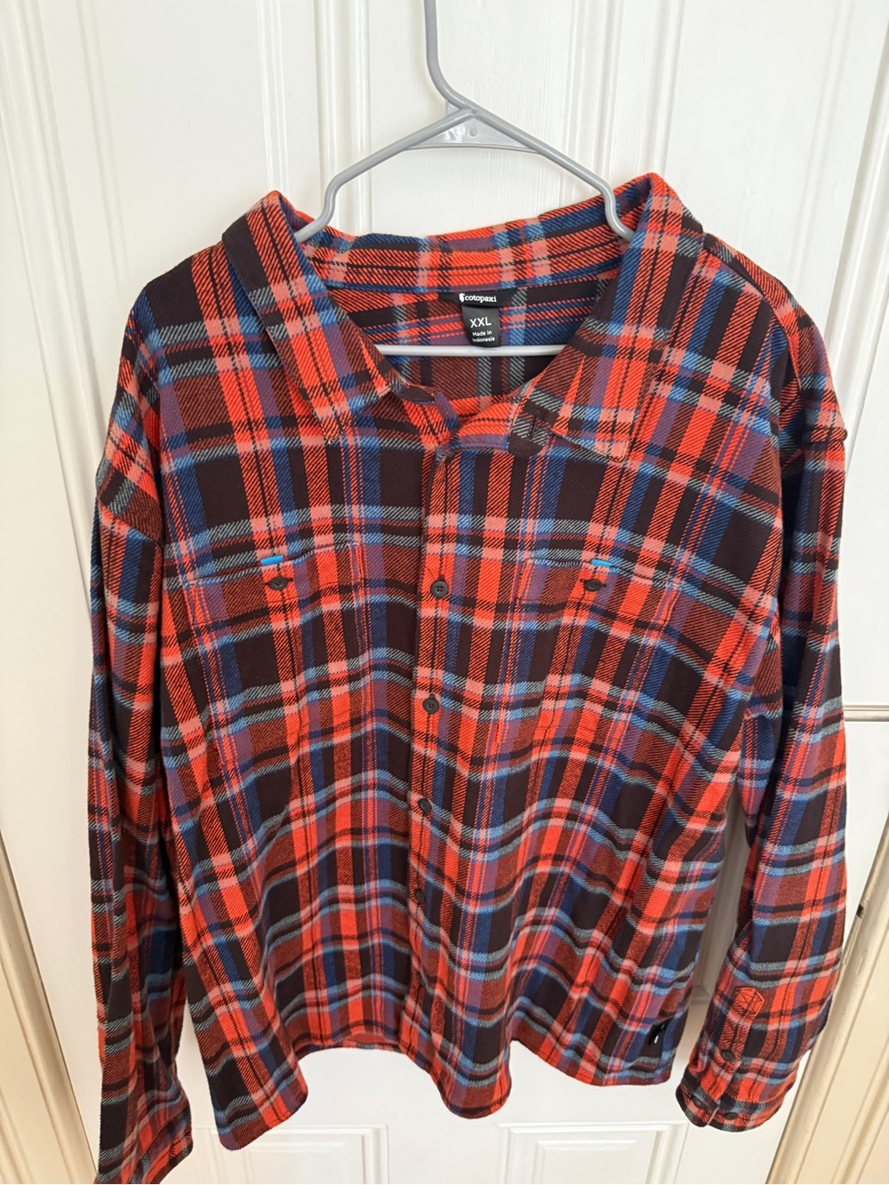 Cotopaxi Red and Black Plaid Flannel Button-Up Shirt